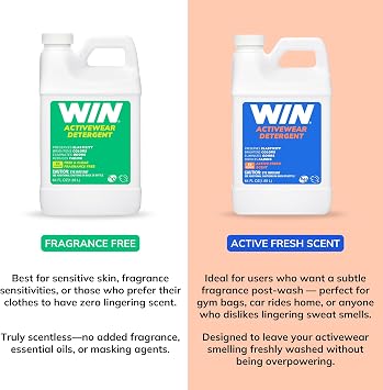 WIN Sports Laundry Detergent for Activewear - Free and Clear - 64oz 3-Pack