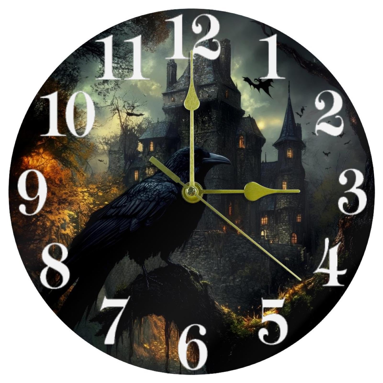 Horloge murale corbeau sans tic-tac pour retrouver le calme et le sommeil à la maison