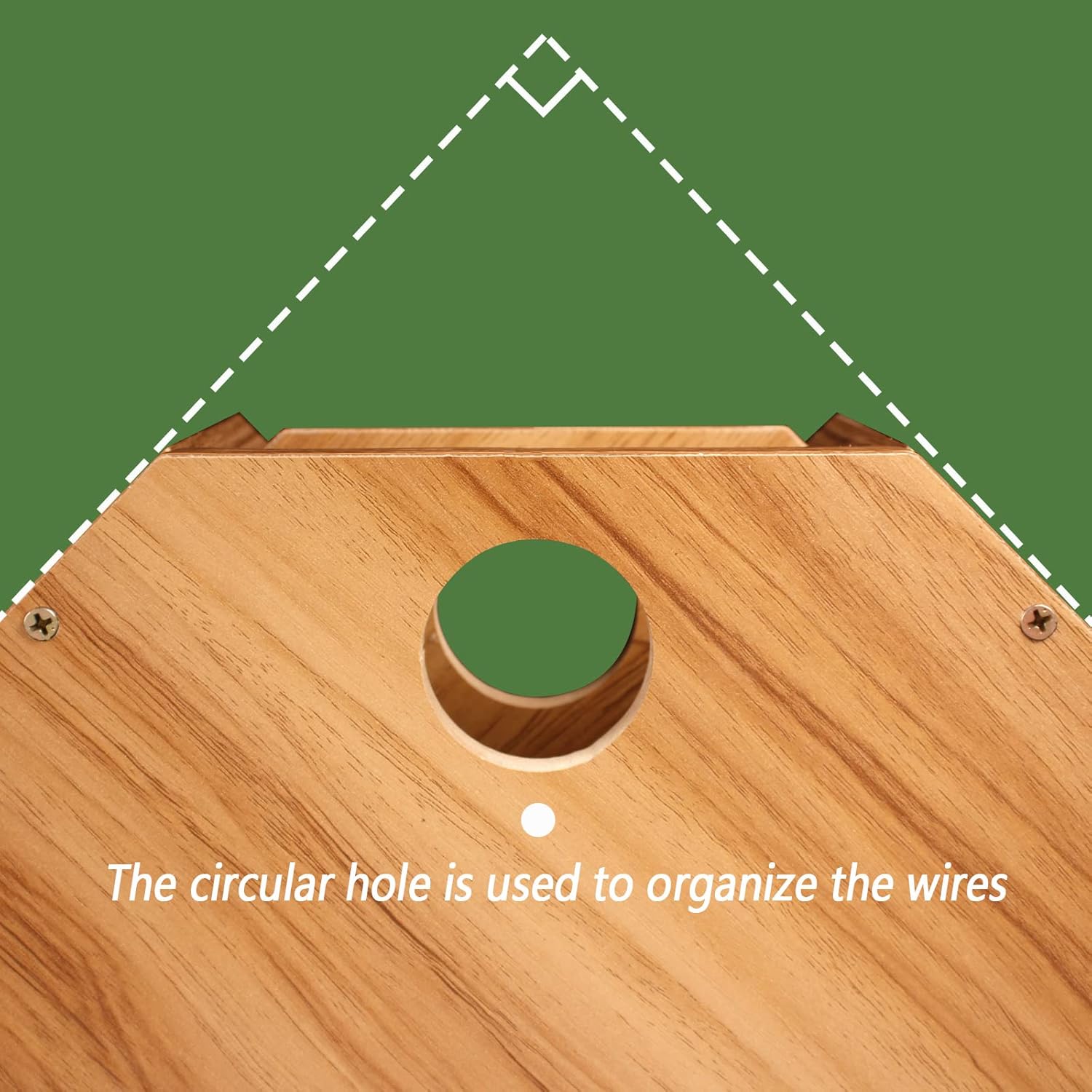 Triangle Monitor Stand Riser, Wooden Triangle Desktop Computer Stand with Office Organization, Walnut Color