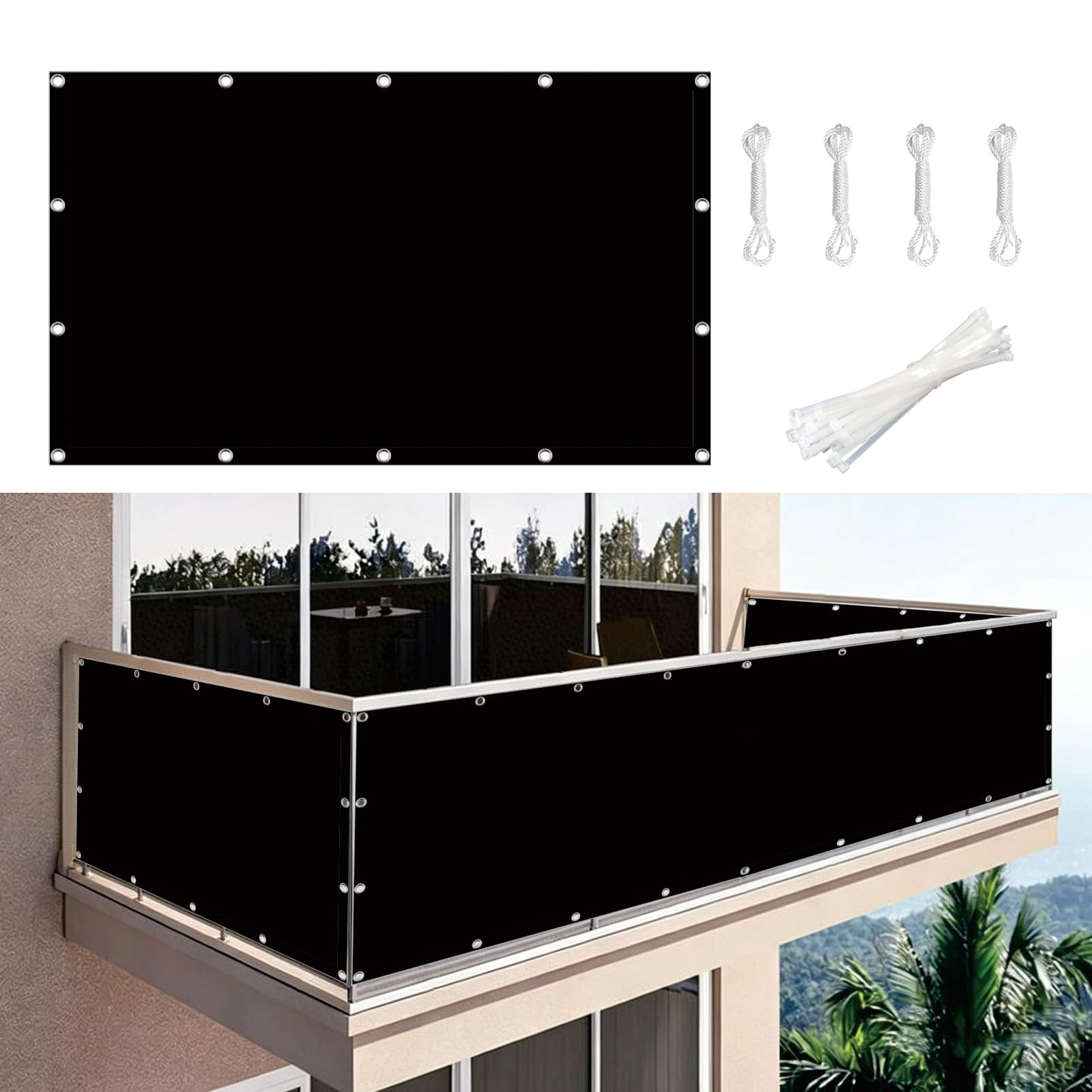 Brise vue balcon exterieur 155x580 pour sécuriser une terrasse familiale