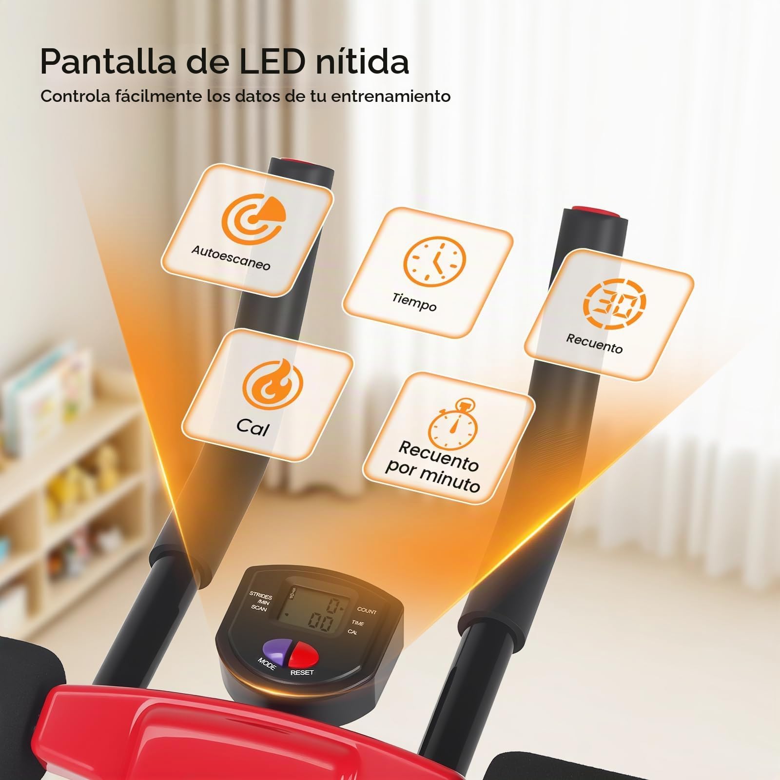 Máquina Abdominal Plegable para Casa, 5 Niveles de Resistencia Ajustables, Pantalla LED, Marco de Acero hasta 120kg, Entrenamiento Completo para Abdomen, Piernas, Brazos y Glúteos