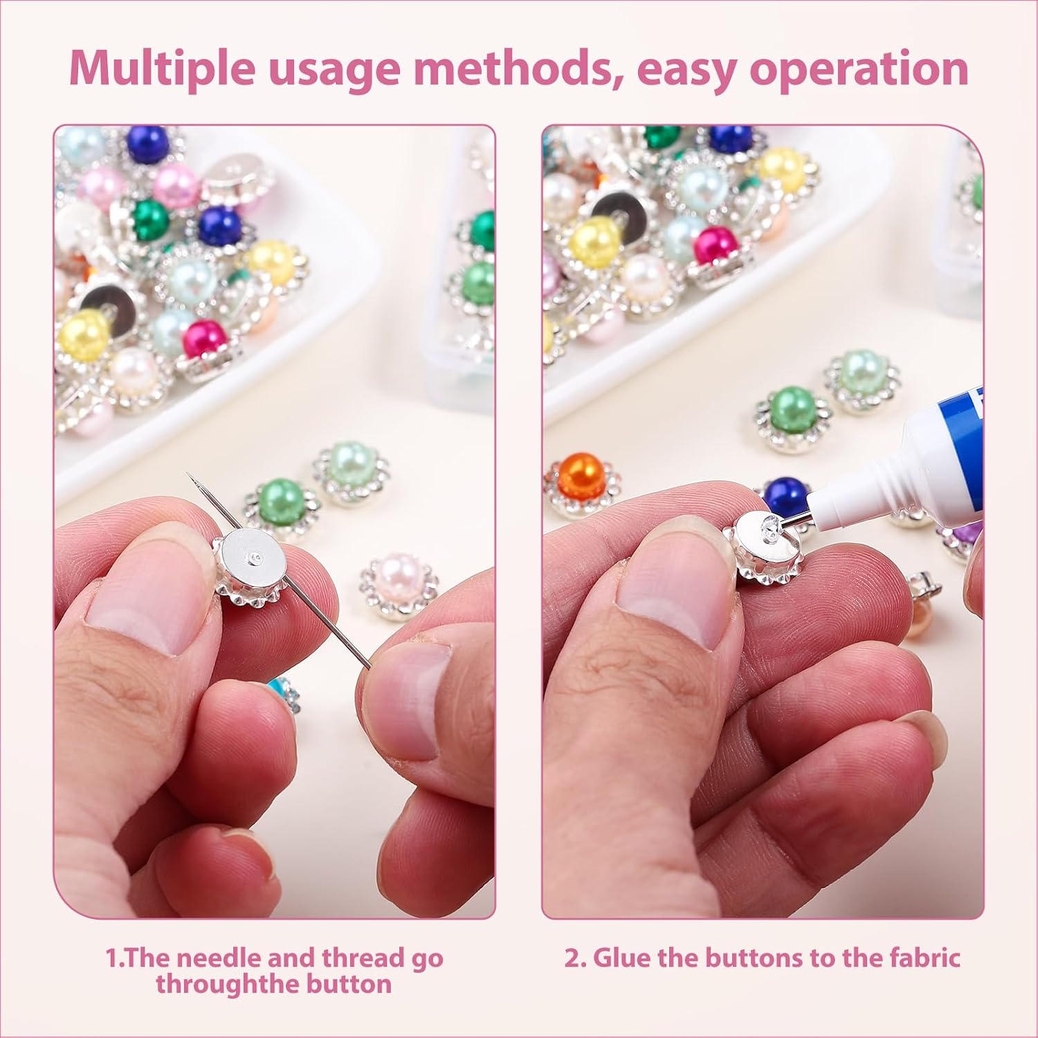 100 Pcs 12MM Sew on Rhinestones Mixed Colors Crystal Glass Metal Base Flower Shape，Flatback Pearls for Crafting，Sewing Accessories for Clothes and Shoes - Image 3