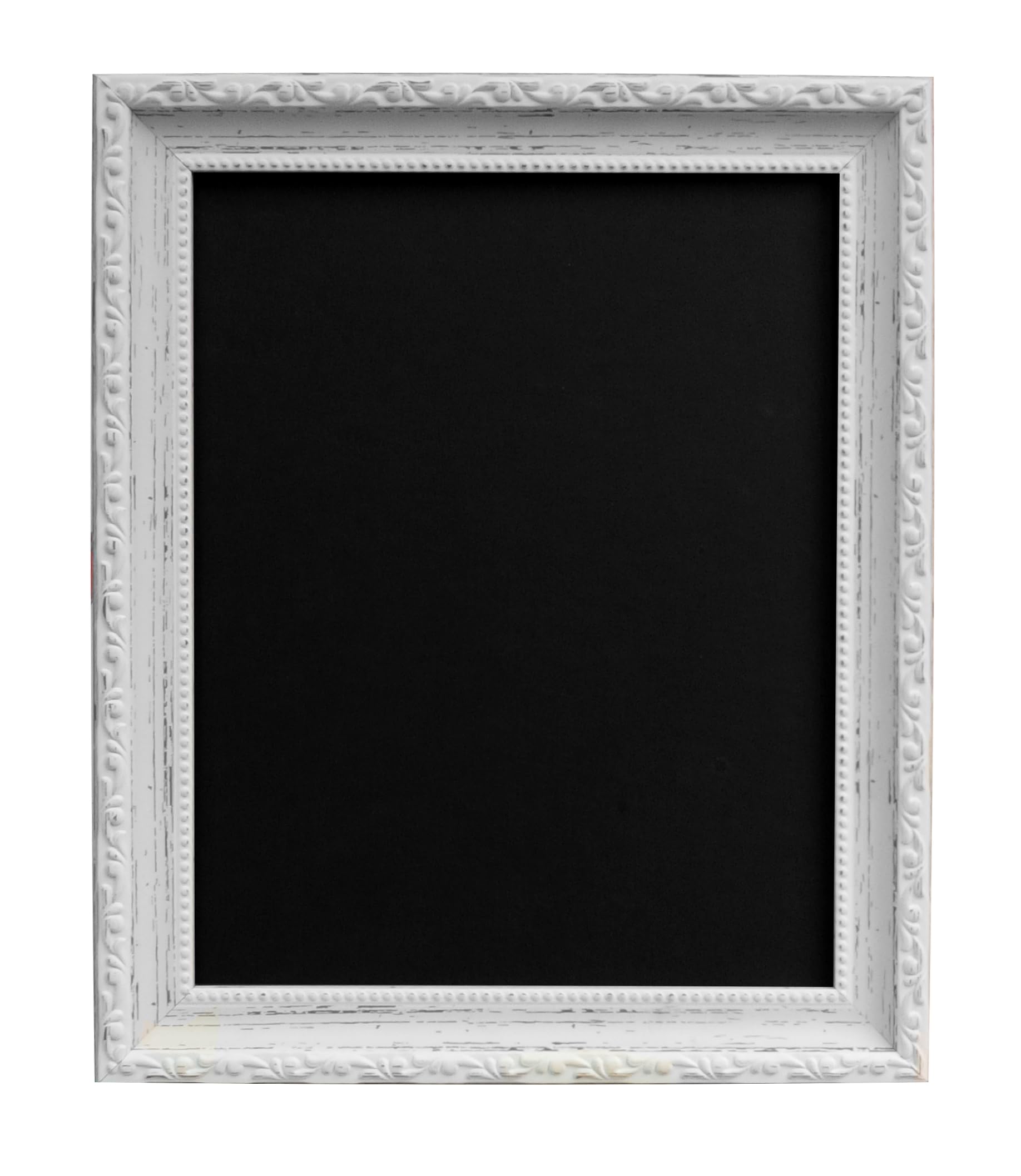 Shabby Chic Distressed White Photo Frame with Black Backing Board 8 x 6 inch