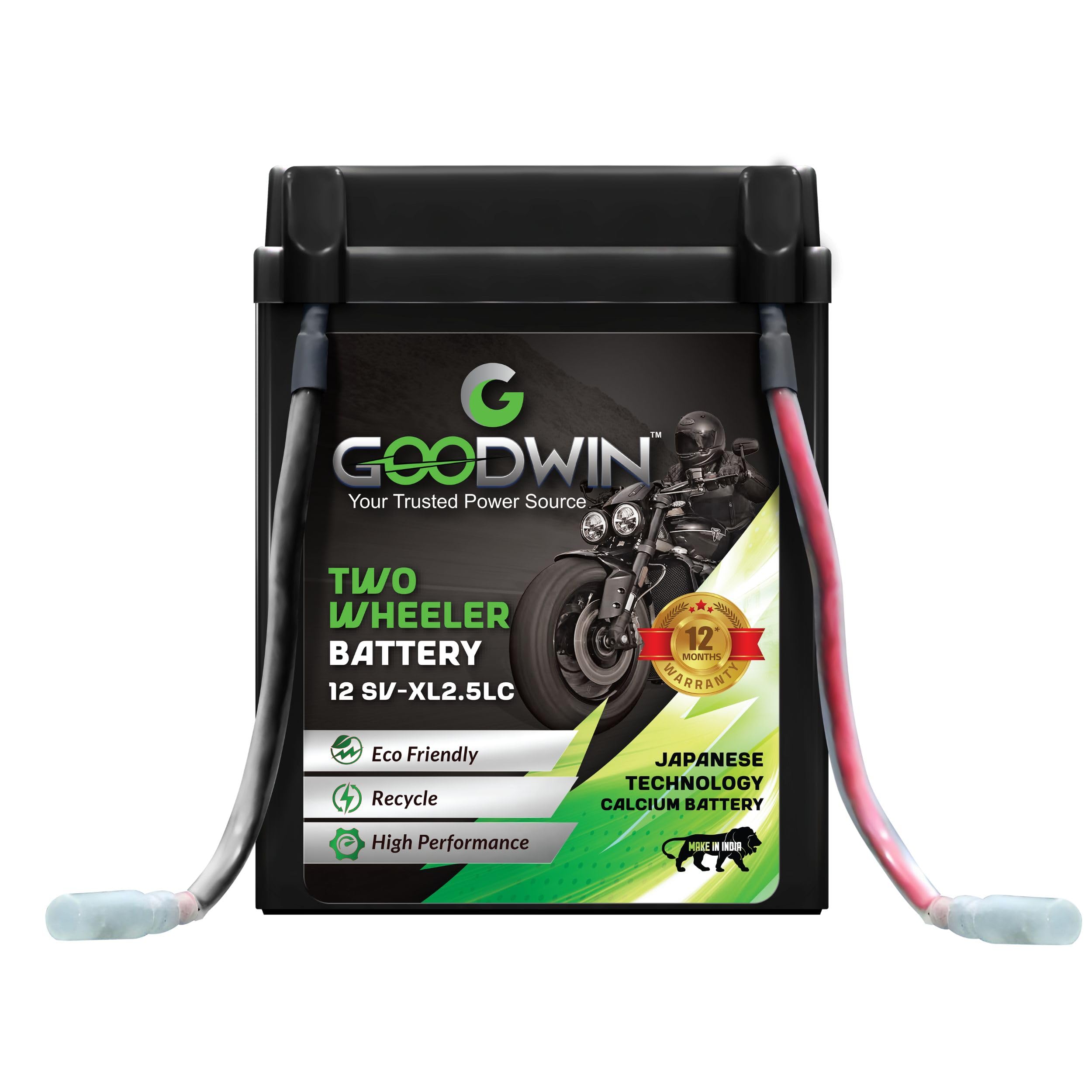 Goodwin Two Wheeler Battery 12V-XL2.5LC, Japanese Technology Calcium Battery, High Performance Spill-Proof, Zero Maintenance, High Cranking Power | 12 Months Warranty-picture-32