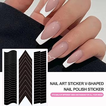 Regular Nail Stickers 1860pcs/set French Tip Self-Adhesive Manicure Strips for Perfect Nails Non-Toxic Easy Peel-Off Auxiliary Different Sizes Radians Sets