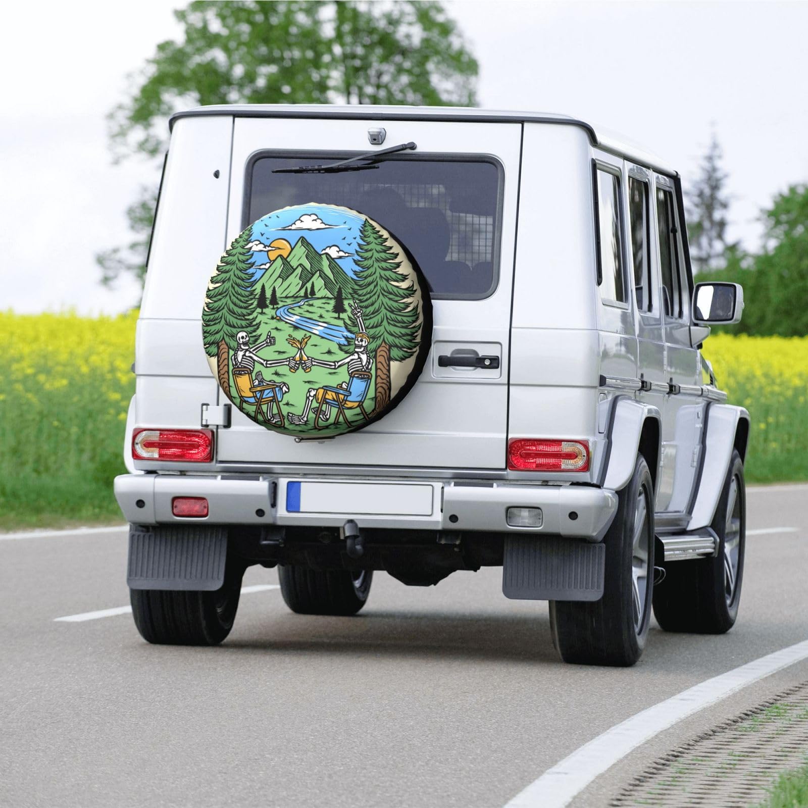 Funda de neumático de repuesto para camping, impermeable, a prueba de polvo, universal, apta para remolque, caravana, SUV, camión, accesorios de camping, 15 pulgadas