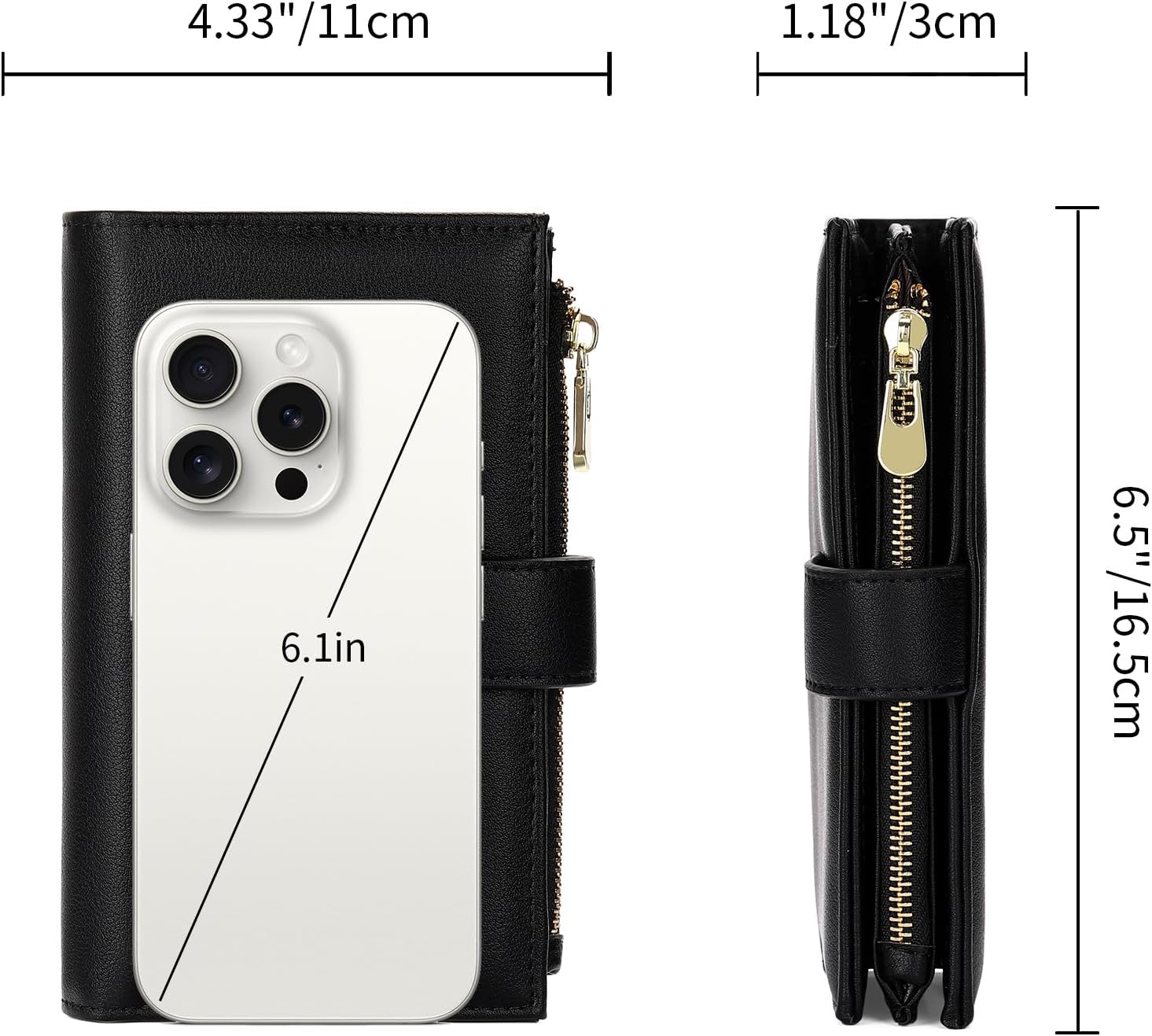 GAEKEAO Wallet Women RFID Blocking Vegan Leather Trifold Card Holder Ladies Large Capacity Clutch Wallets with Pen Holder - Image 5