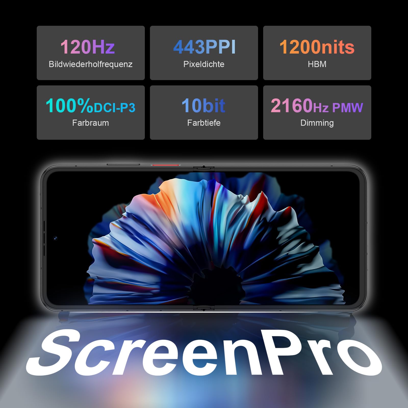 ZTE Nubia Flip 2 5G, Smartphone Plegable con IA, 8GB+256 GB, Pantalla FHD+ AMOLED 6,9" 120Hz, Cámara 50MP, Batería 4325mAh, Carga Rápida 33W, Android 14, Incluye Funda, Negro