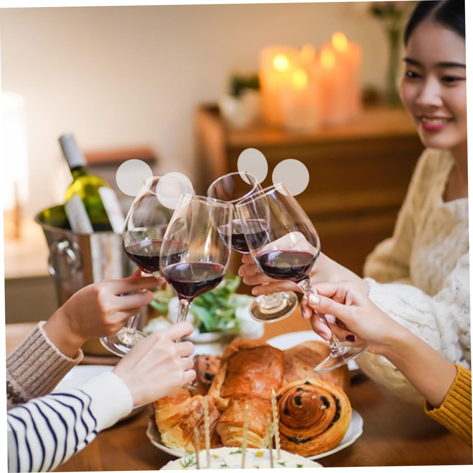 LABRIMP Étiquettes De Boisson Rondes En Acrylique Transparent, 60 Pièces, Marqueurs Décoratifs Polyvalents, Pour Mariage Et Fête, Accessoires Diy Pour Verre à Vin