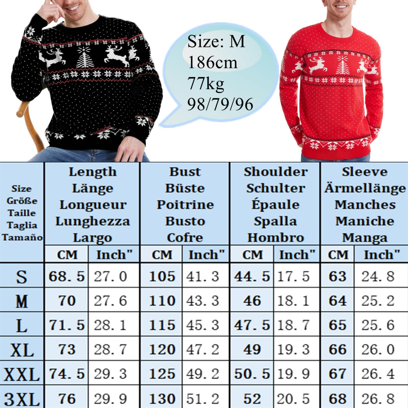 Maglione Donna Natalizio Collo Rotondo Maglione per Natale Pullover Invernale