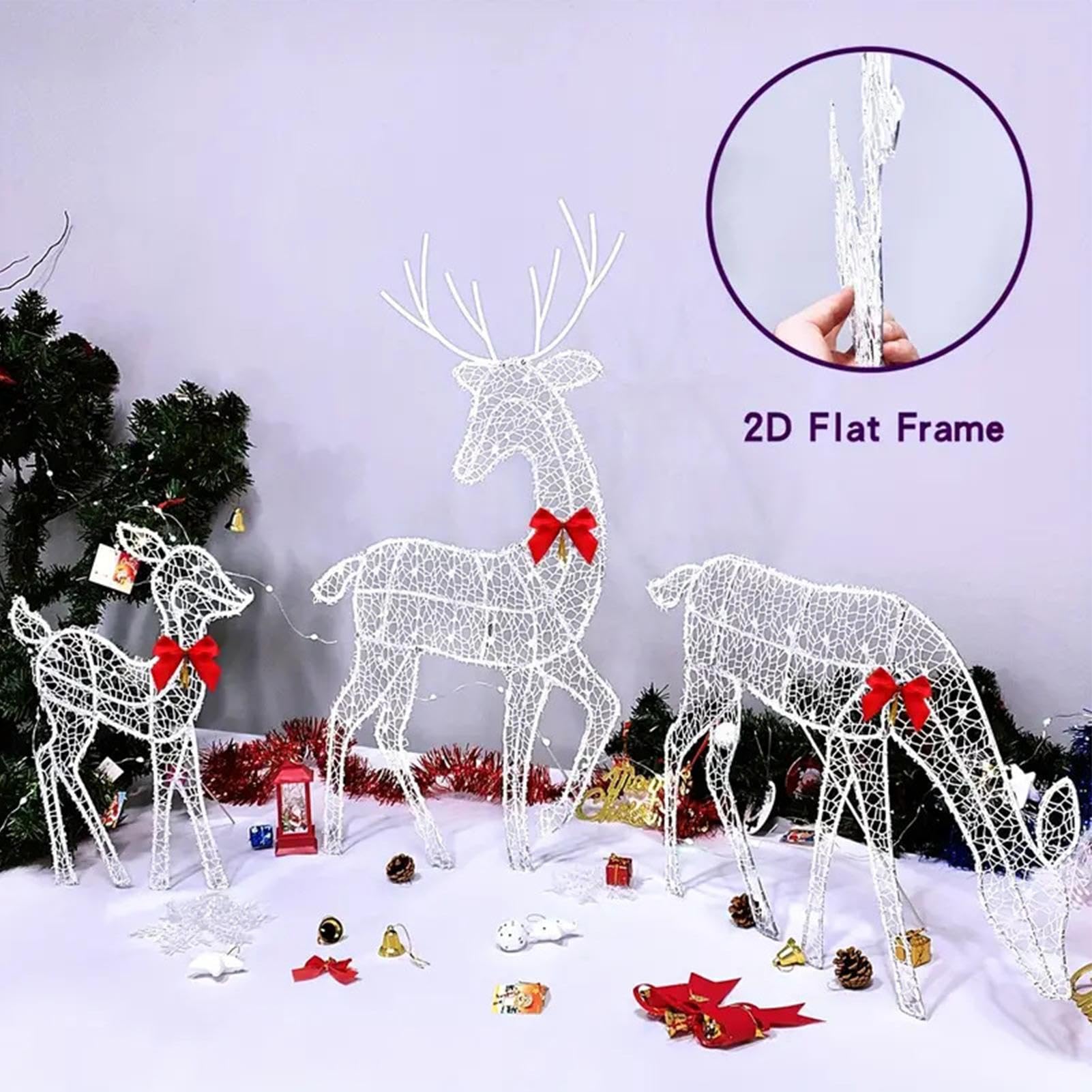 Renne De Noël Illuminé Décoration D'Exposition En Fer Imperméable | Lumières De Jardin En Forme De Renne Pour La , Les , La Maison, Le Patio, Le Jardin, Les Fêtes, Les Vacances,
