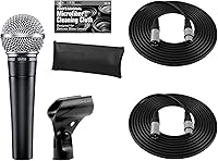 Vista 1 de Shure SM58-LC Micrófono vocal dinámico cardioide + paquete extra de dos (2) cables XLR