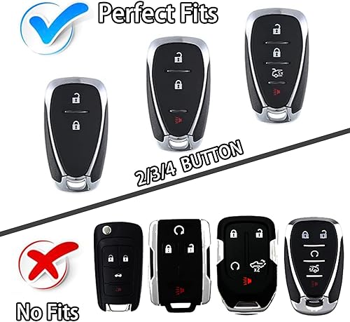 Miniatura 2 de Compatible con la cubierta de llave Chevrolet, TPU suave de protección de 360 grados, compatible con Chevy Equinox Traverse Malibu Camaro Cruze