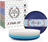 Vista 17 de Homienly Platos pequeños Platos de paja de trigo ligeros e irrompibles de 5.7 pulgadas Juego de 8 platos pequeños de postre, aptos para Beige
