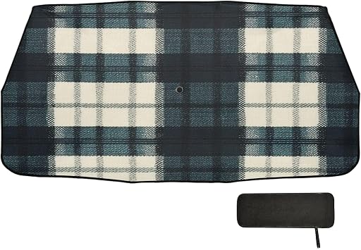 Darkcyan Buffalo Plaid Check Tartan Scotland Umbrella Windshield Sun Shade Foldable Reflector Organizer accesorios polarisado para carro