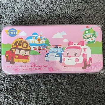 Amazon Co Jp ロボカーポリー 筆箱 缶ペンケース 二段 ピンク 文房具 オフィス用品