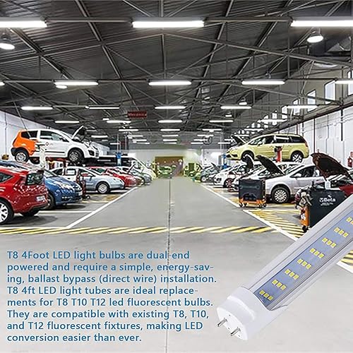 Miniatura 5 de BERTRAMLUX 25 bombillas LED T8 T12 de 4 pies tipo B, 60 W, 7500 lm, 6000 K, blanco frío, 3 filas, bombillas LED T8 de 4 pies, alimentación de doble