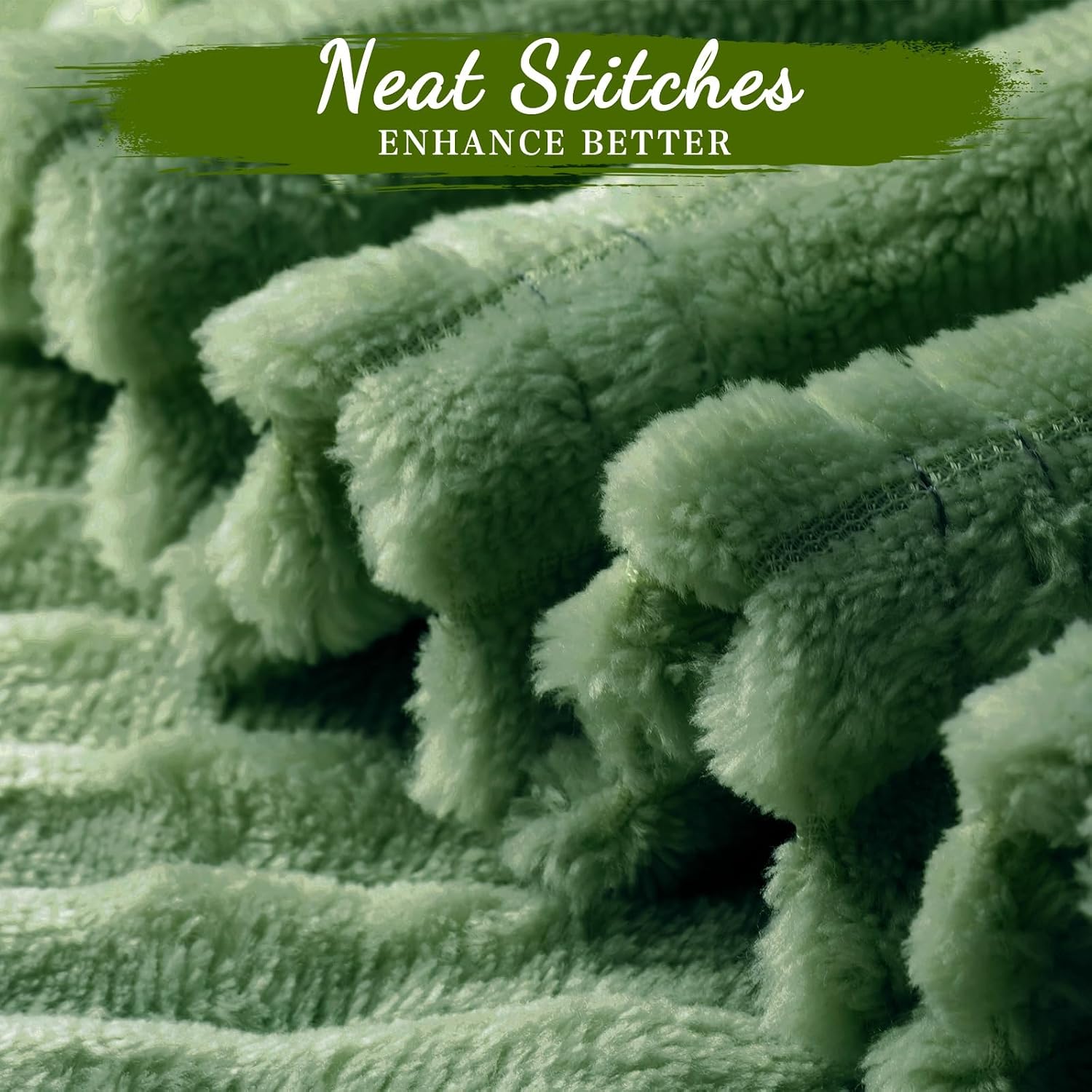 Buryeah 6 Pcs Flannel Blankets Bulk,Fall Outdoor Wedding, Dark Green image 3