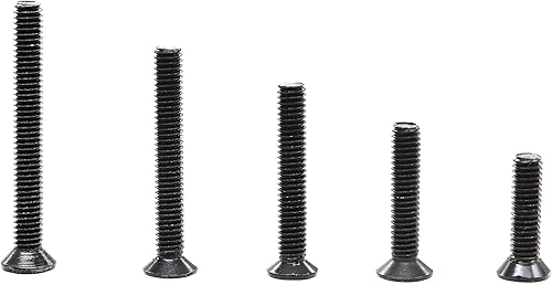 Miniatura 4 de binifiMux Juego surtido de 340 tornillos Phillips planos negros M4, tuercas y arandelas, M4x20mm 0.984 in 1.181 in 1.378 in 1.575 in, acero al