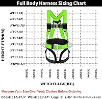 Vista 5 de Safety Harness Fall Protection Kit - Full Body Roofing harnesses with Shock Absorbing Lanyard Upgrade Paded