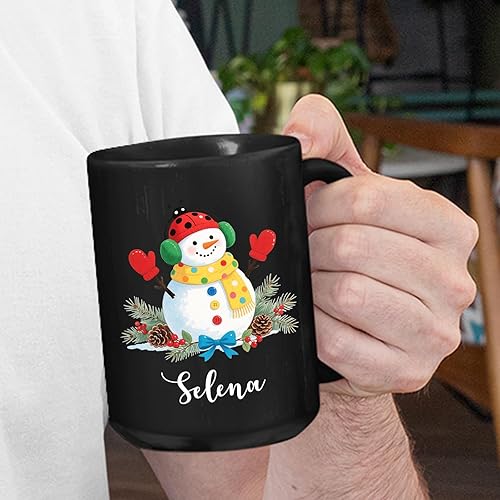 Miniatura 9 de Taza personalizada de Feliz Navidad 2023, taza de cerámica personalizada de muñeco de nieve con nombre, regalo de taza de Navidad para hombres y