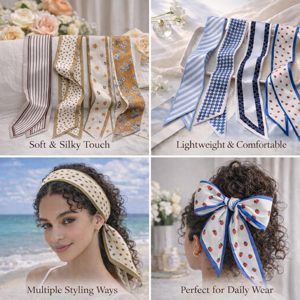 Women Handbag Scarf, Fashion Scarves for Women Multifunctional Scarves Purse Scarf Headbands for Bags