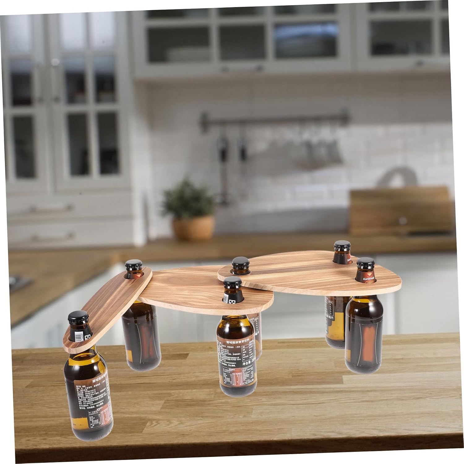 3Pcs Wooden Wine Bottle Topper Serving Tray Set Elegant Picnic Floating Cheese Plates for Parties Weddings Outdoor Use Stylish Wine Trays for Dining Table Centerpiece