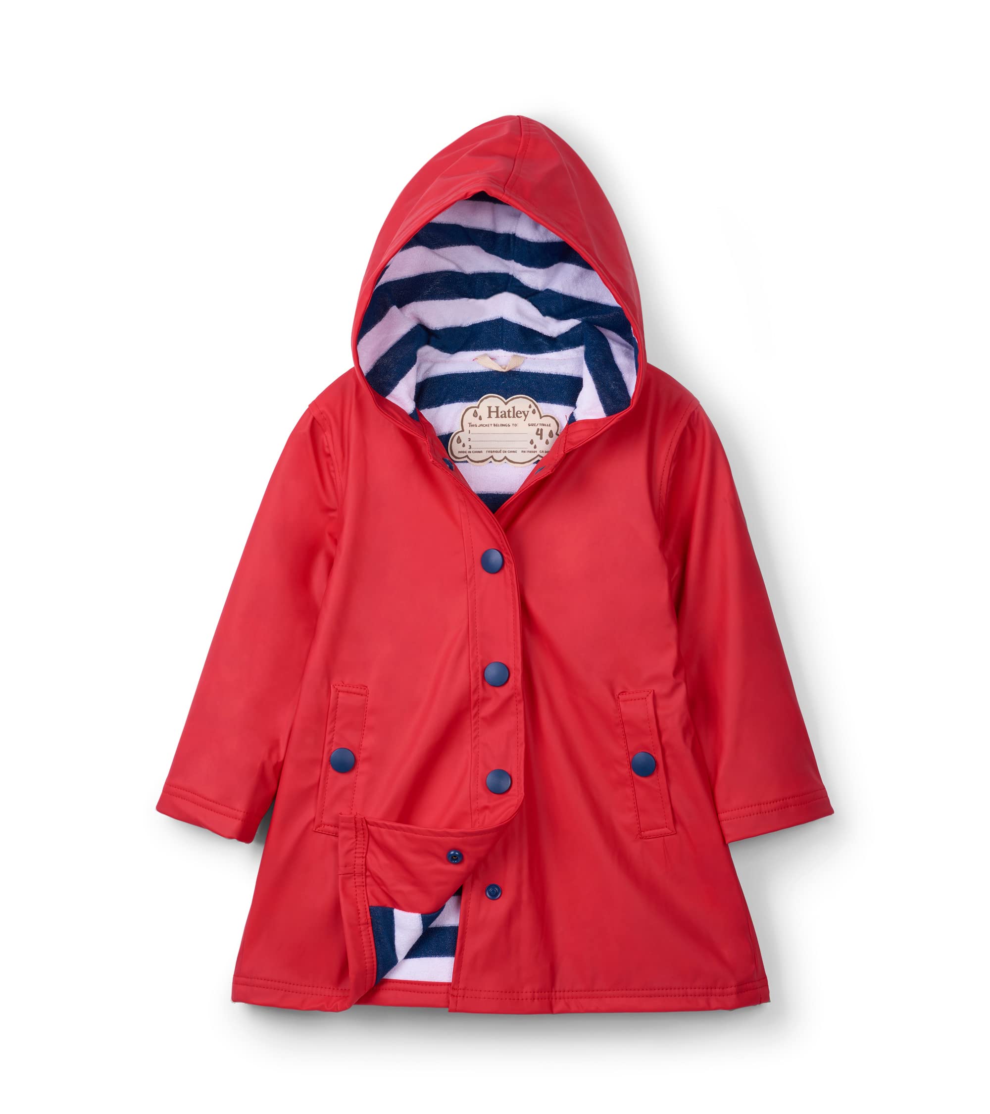 Coupe-vent imperméable Hatley rouge fille veste avec capuche
