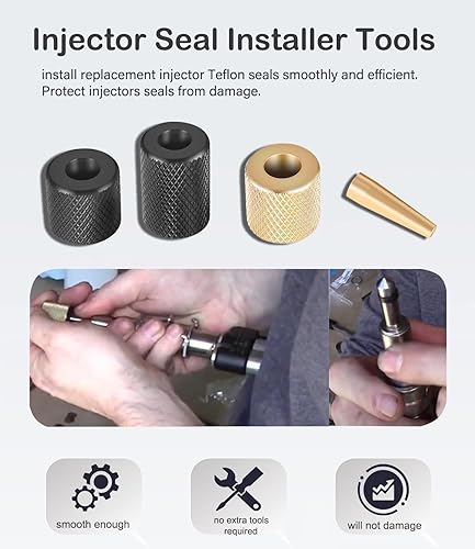 Miniatura 5 de Extractor de inyector y herramienta instaladora de sellos de teflón para BMW N14 N18 N54 N63 Reemplazar para BMW Tools 130192, 130193, 130194, 130195