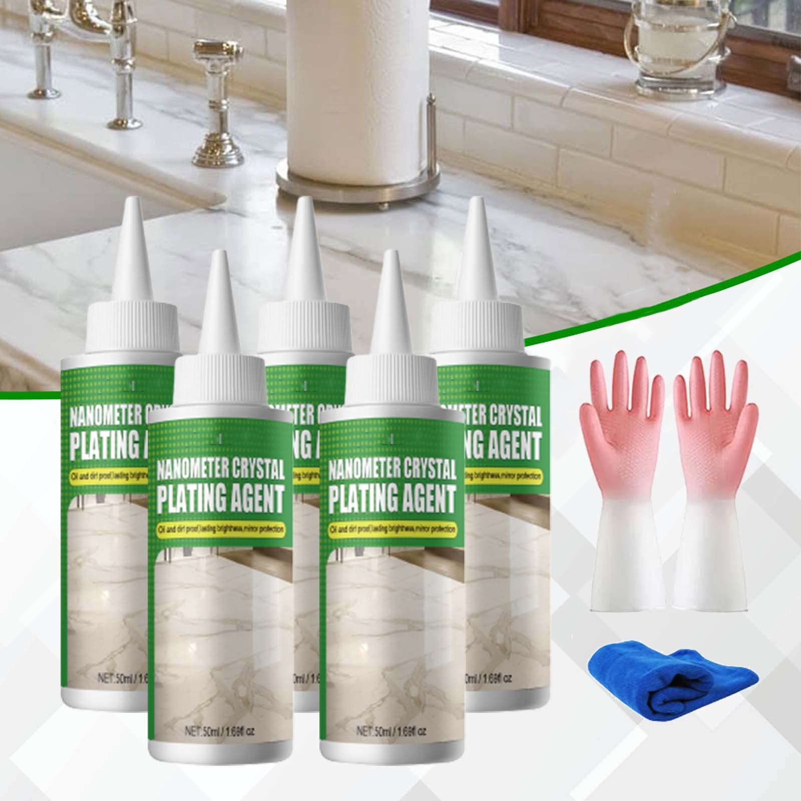 Stone Nano Crystal-Plating Agent, Marble Nano Crystal-Plating Agent, Nanometer Crystal Plating Agent, Nano Crystal Plating Agent for Kitchen Tile & Furniture (5pcs 50ml)