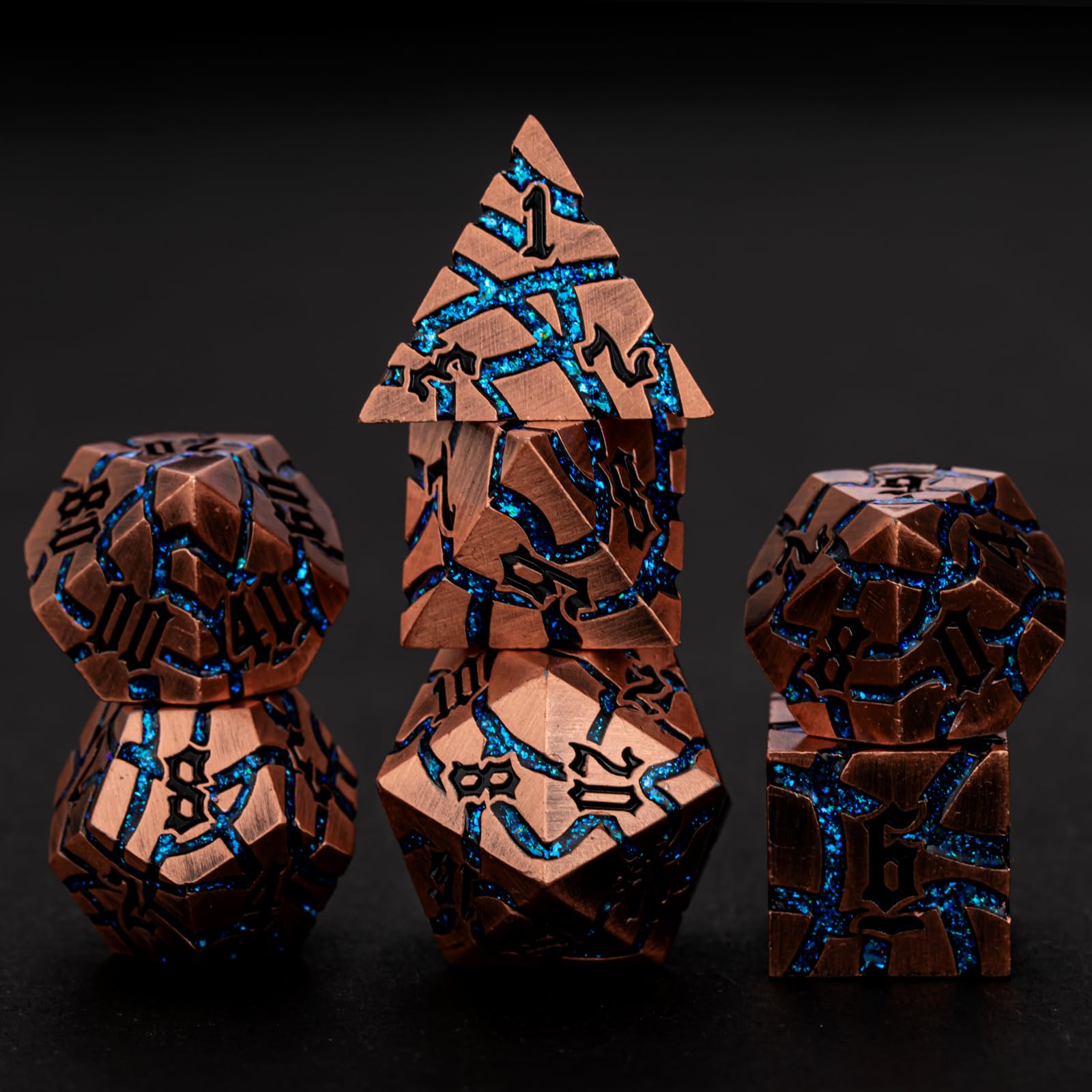 Dice Set D&D Dungeons and Dragons Dice D20 Metal DND Dice Set with Box, Polyhedral Role Playing Dice D12 D10 D% D8 D6 D4 for MTG RPG Board Games(