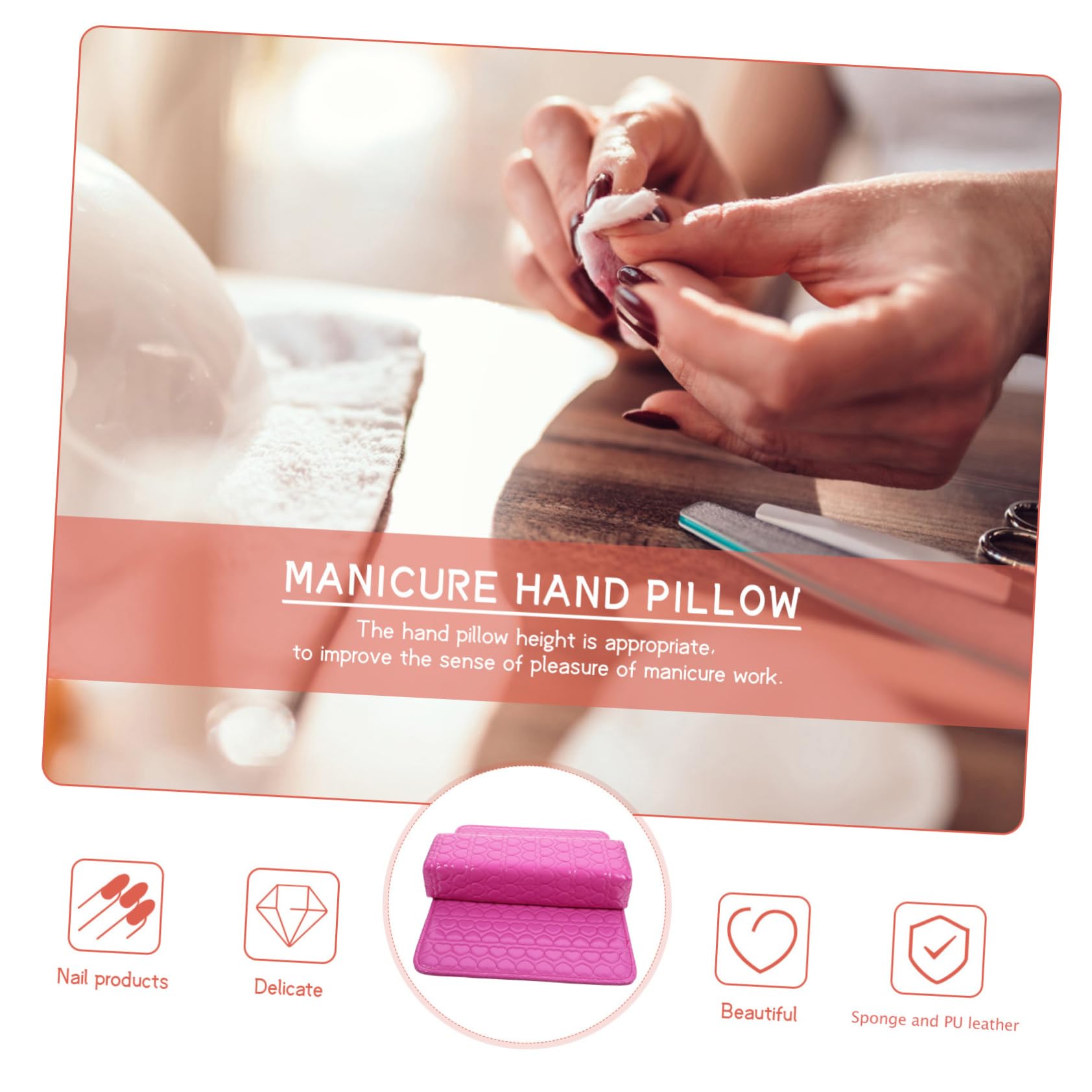 FOMIYES Set 2 Pezzi Cuscino e Tappetino Per Manicure, Accessorio Per Nail Art e Bellezza Unghie, Supporto Solido e Portatile Per Centri Estetici e Uso Domestico