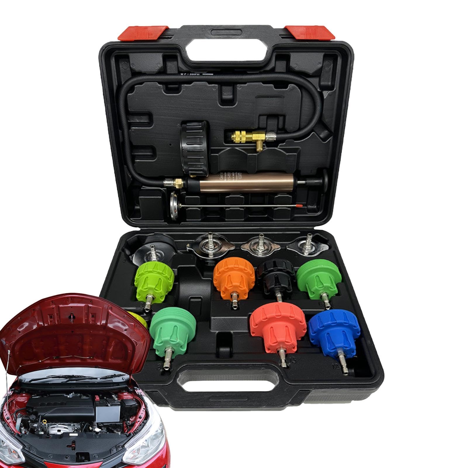 Kühlmittel -Vakuum -Nachfüll -Kit, Kühlmitteldrucktester Kit Kfz -Werkzeug | Air Lift Kühlmittel Vakuum Nachfüll -Kit für Fachleute, Anfänger