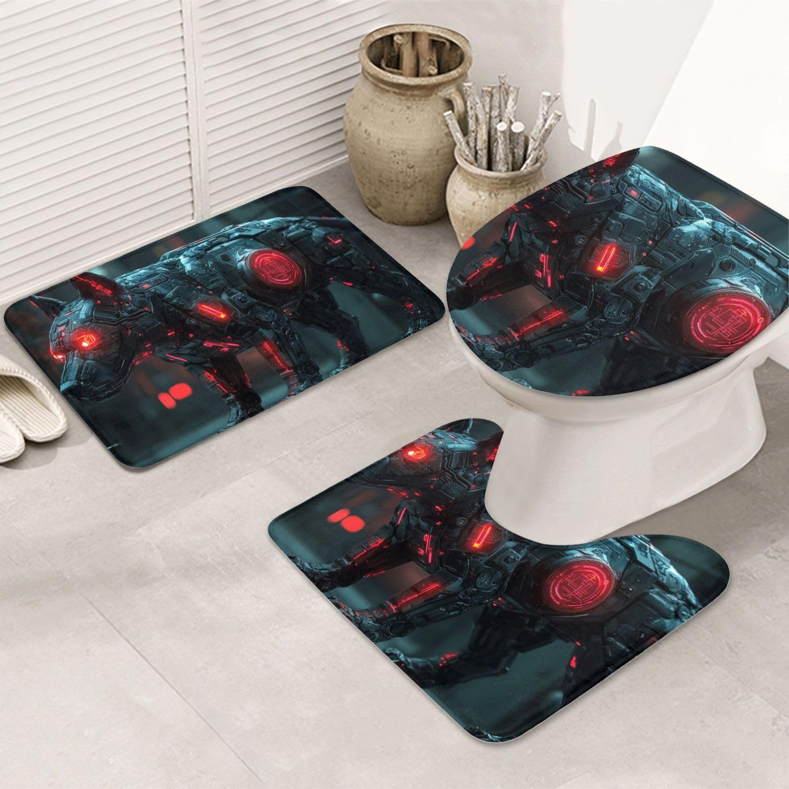 Juego de alfombras de baño antideslizantes para evitar caídas en el aseo