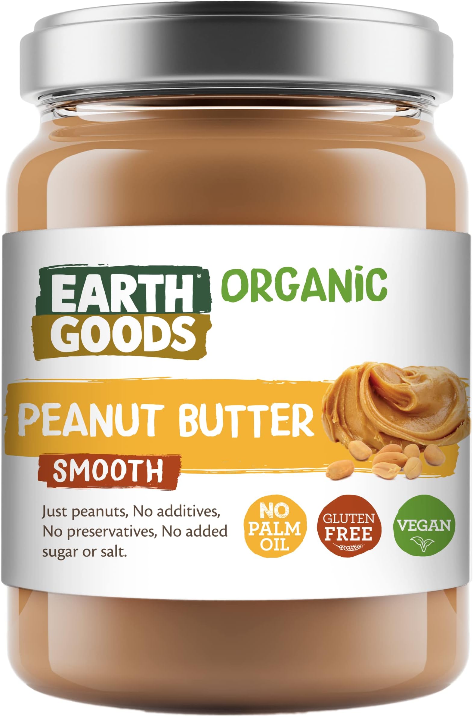 Organic Smooth Peanut Butter - Gluten-Free and Made with Just Peanuts - All Natural and Delicious Spread - 400g