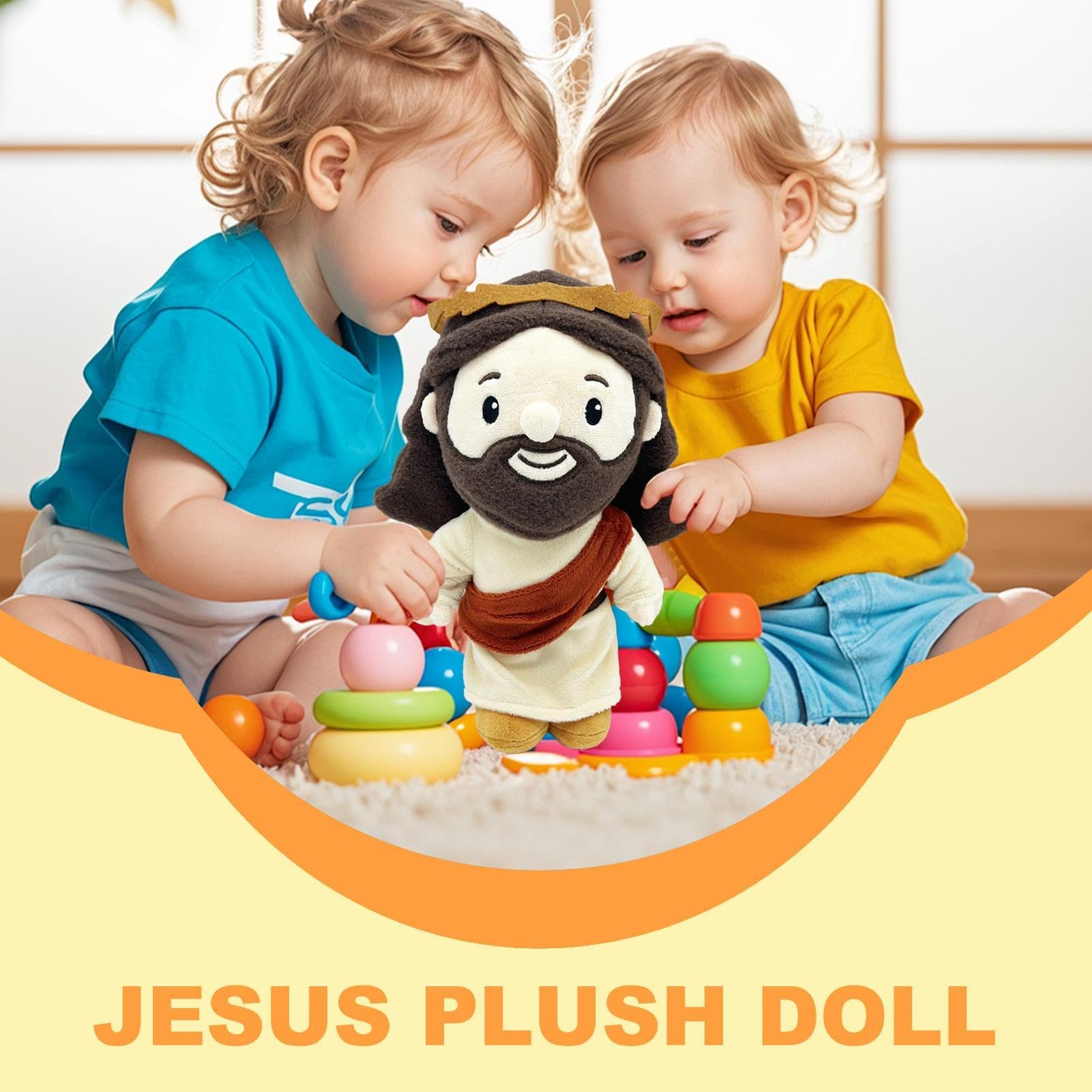 Gefüllte Jesus-Plüschpuppe, Plüschfigur, weiches Andenken, Sammlerstück, Begleiter für Freunde, Familie, Mädchen, Jungen, Teenager, Schlafenszeit, beruhigend