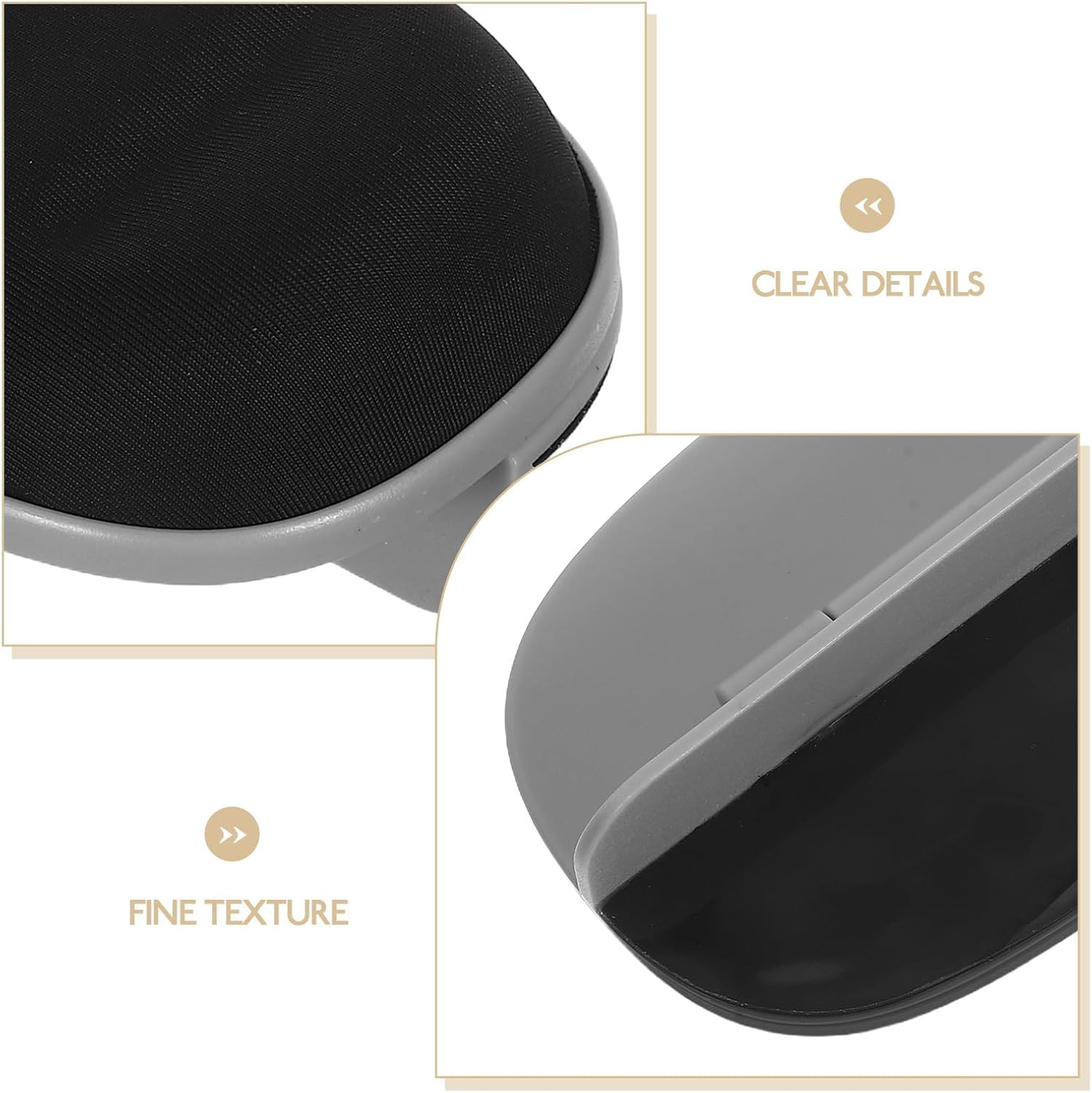 HEMOTON Slow Rebound Memory Foam Elbow Rest Cushion Pair for Computer Desk, Non-Slip Black Arm Wrist Support Pads for Home Office Keyboard and Mouse Use