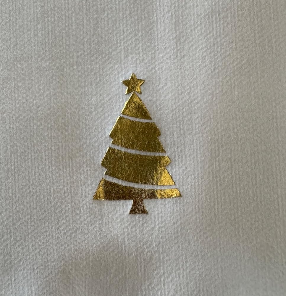 Goodluck 50 Pack Disposable Gold Christmas Tree Napkins for Party, Dinner, Wedding