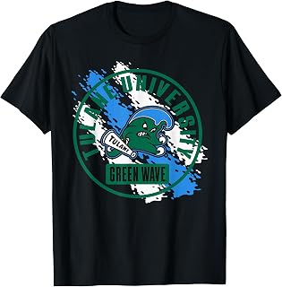 Tulane Green Wave Retro Paint Black Officially Licensed T-Shirt