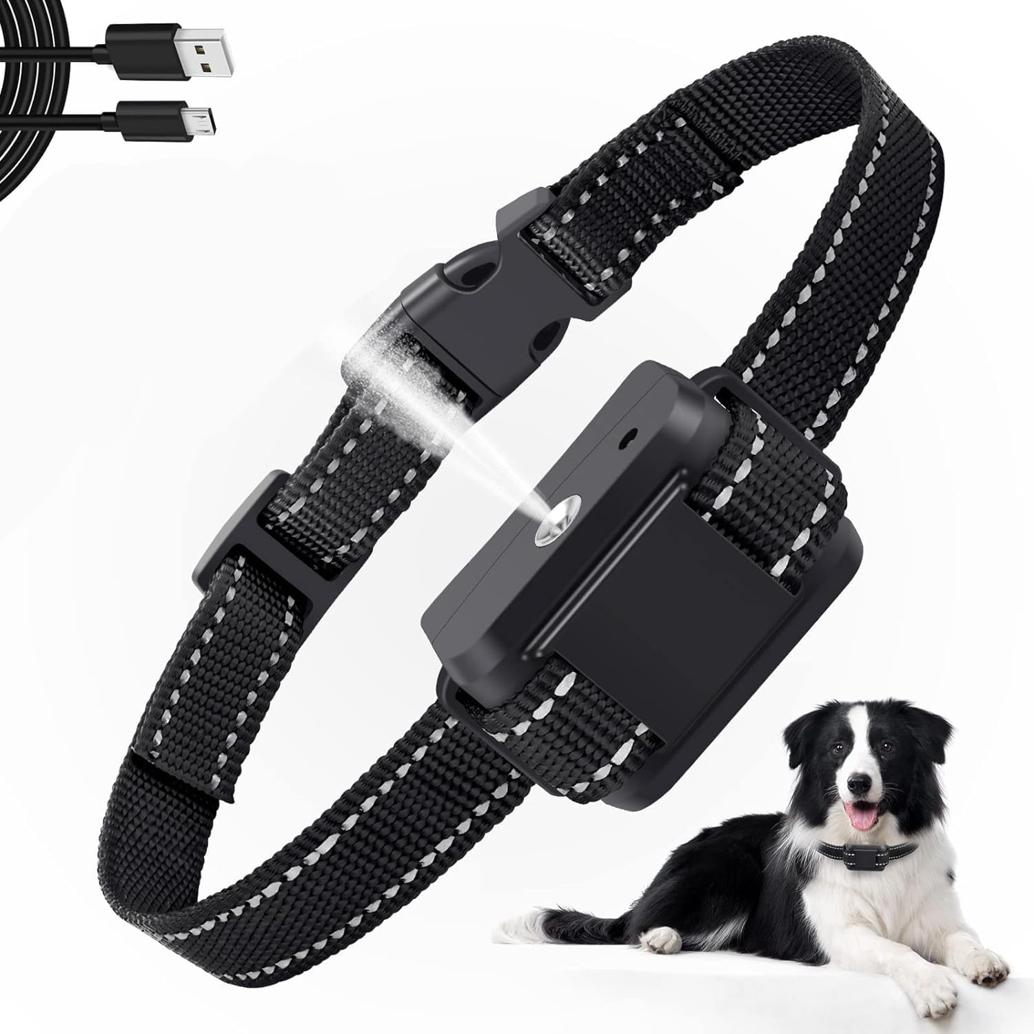 DJXIK Automatic Dog Collar for Barking,Waterproof Spray No Bark Collar Rechargeable Humane Anti Barking Collar Safe Stop Bark Training Collar for Small Large Dog