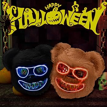 spooky bear マスク Amazon.com: LUOZZY Scary Bloody Bear Masks Party Performance