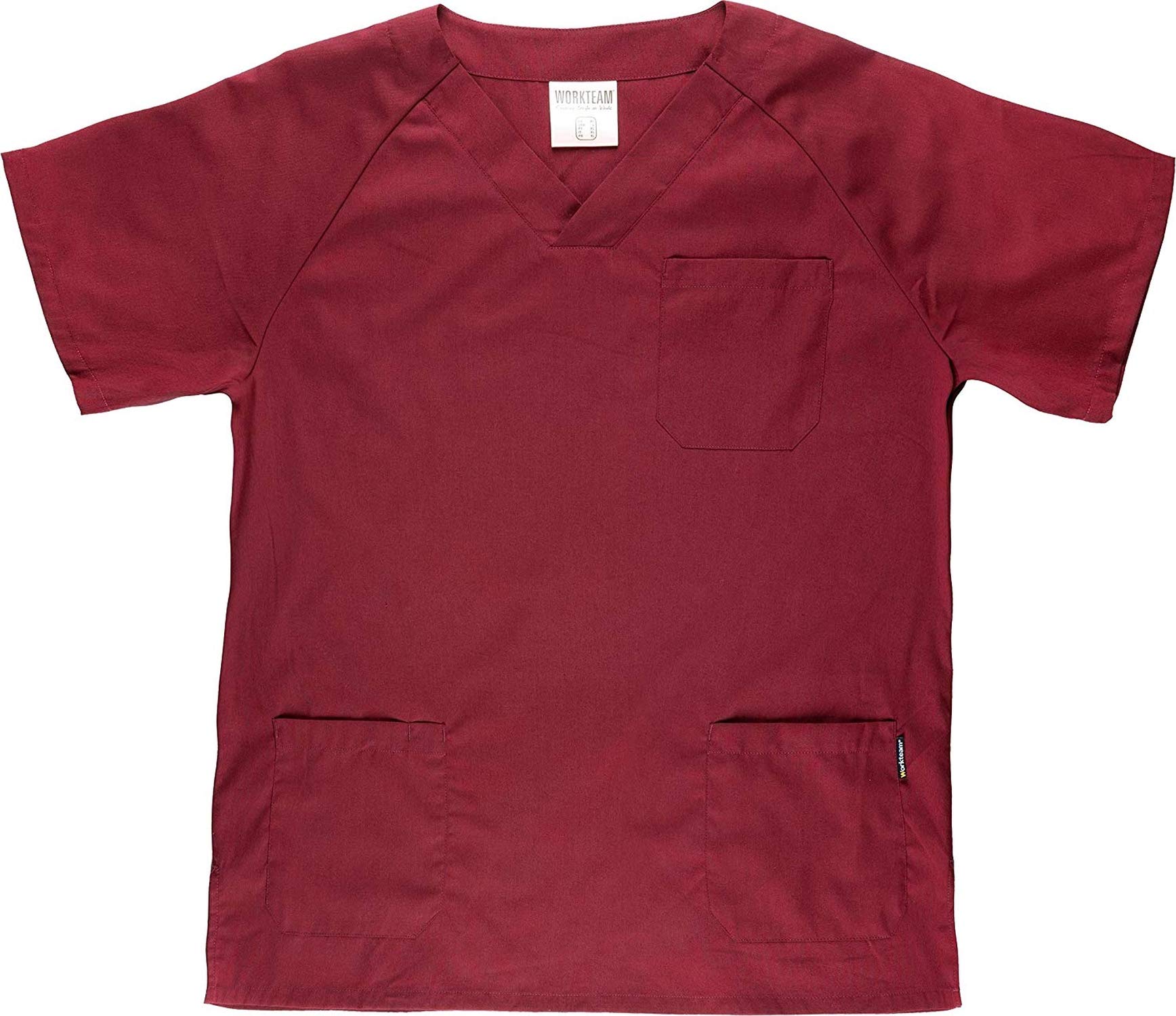 Work Team Uniforme Sanitario, con elástico y cordón en la Cintura, Casaca y Pantalon Unisex Granate L
