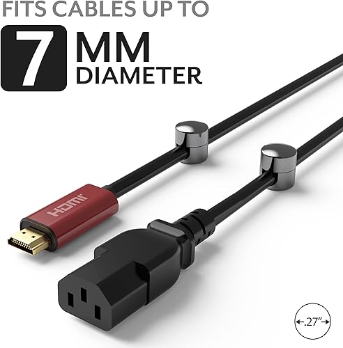 Miniatura 5 de Anclajes de cable para organización de escritorio de metal  Organizadores de cables de aluminio premium  Cargador + clips de gestión de cables para