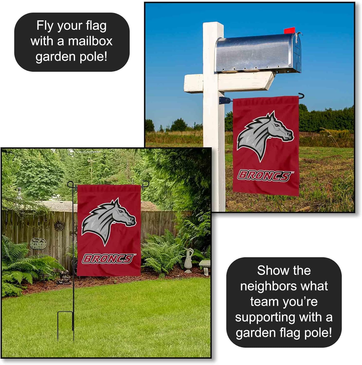 Rider Broncs Garden Flag Double Sided Banner - Image 4