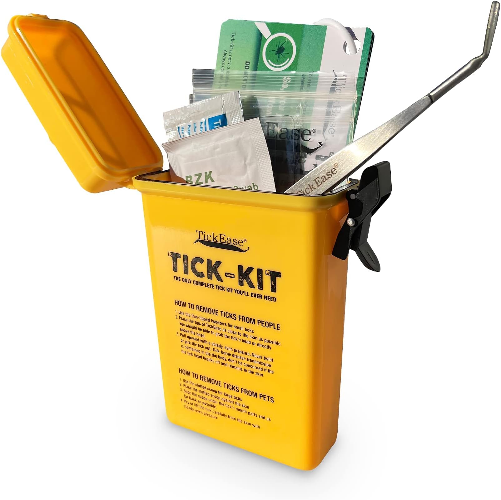 Tick Kit, Tick Removal Kit for Humans & Pets, First Aid Tick Removal Kit Tick Tweezers, Magnifier, Tick Testing Instructions, Antibiotic Ointment Packets, & More