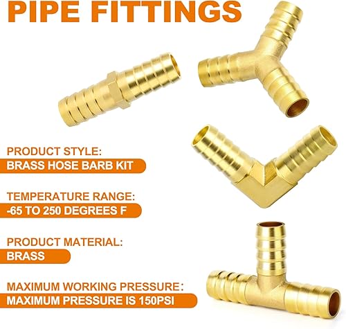 Miniatura 18 de GASHER 2 piezas de latón manguera de púas de manguera, accesorio de manguera de 3 vías (3/4 pulgadas x 3/4 pulgadas x 3/4 pulgadas x 3/4 pulgadas)