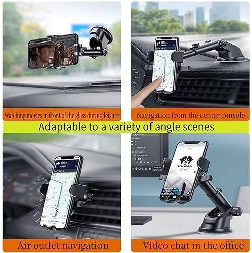 Miniatura 3 de Soporte de teléfono de automóvil con rotación de 360 grados, para salpicadero, parabrisas, ventilación, camión, para Samsung y iPhone, todos los