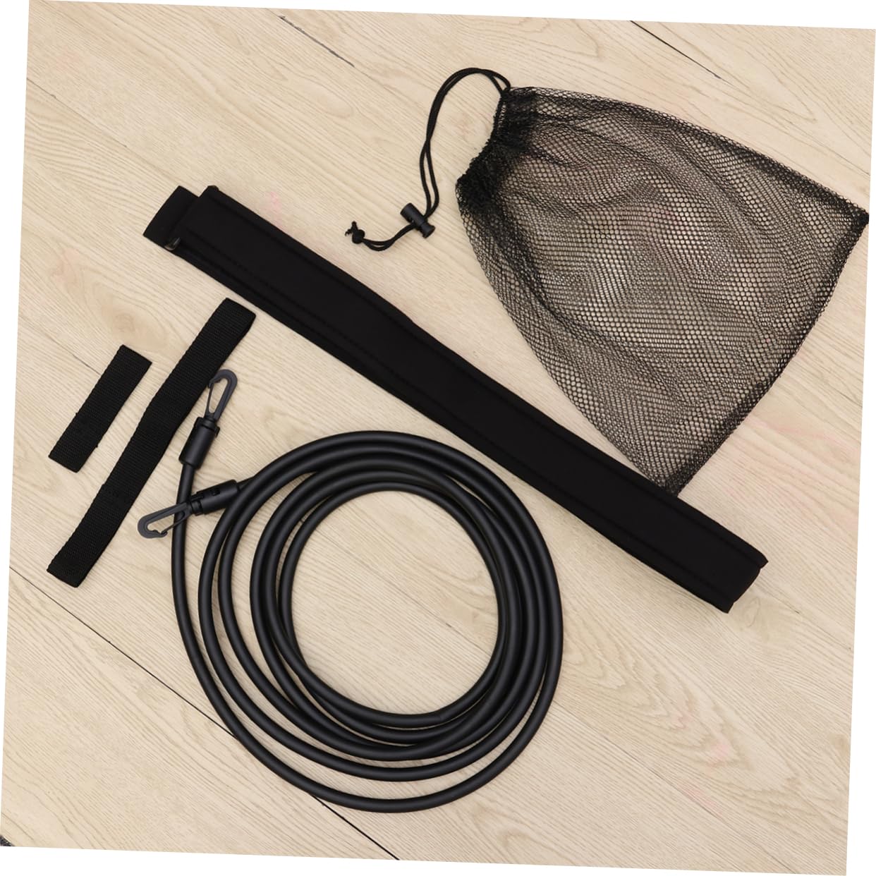 Cintura di Resistenza al Nuoto Corda Elastica Nera, Set 1 | Allenamento in Acqua e Secco, Sbr, Esercizio in Posizione, Accessorio per Fitness Acquatico