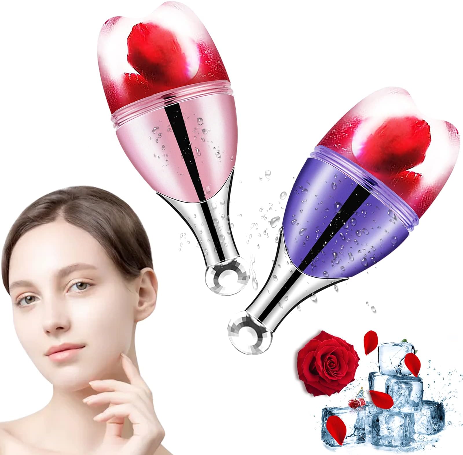 2 Pack Ice Roller for Face, Upgrade Facial Ice Mold for Skin Care