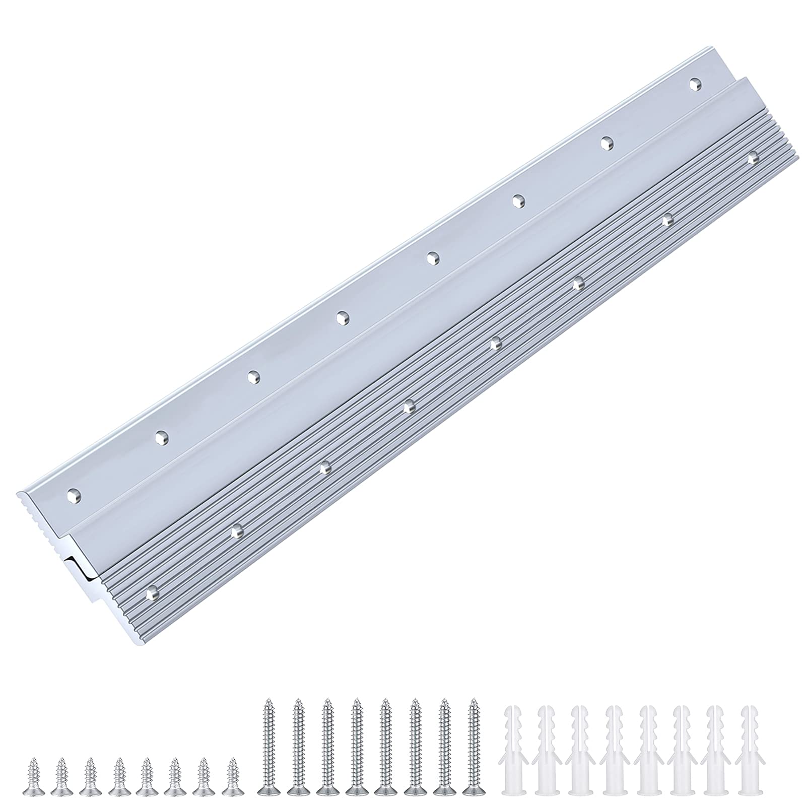 18'' French Cleat, Aluminum Z Bar with Screws, Interlocking Heavy Duty Picture Hangers for Hanging Panel, Whiteboard, Cabinet, Shelf, Headboard, Art (1 Pair, Support 90 lbs)
